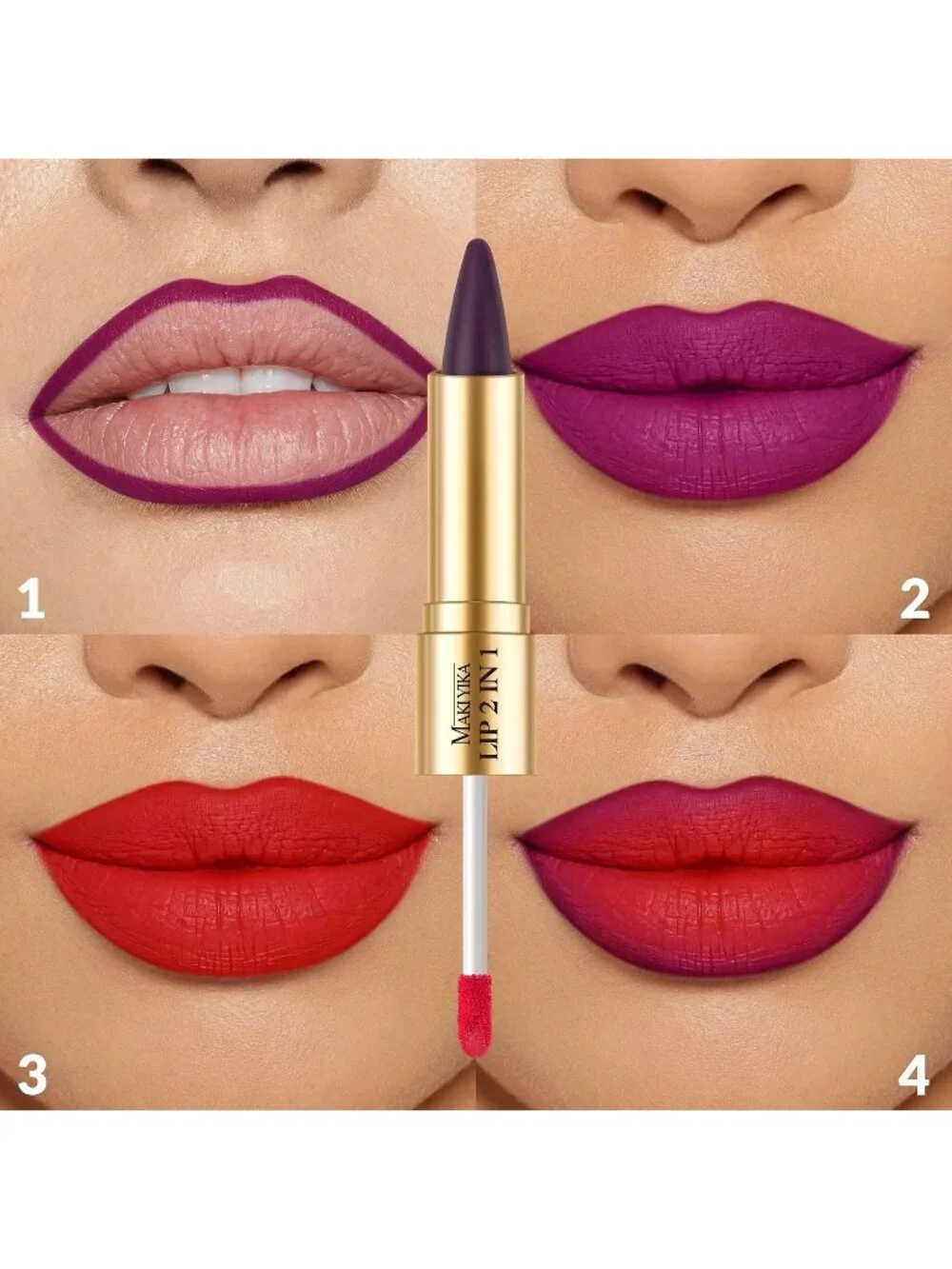 Women's LGA10 2-in-1 Long Lasting Ombre Lips Double-Ended Matte Liquid Lipstick